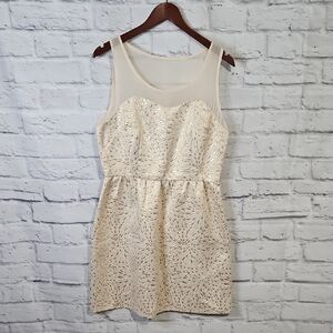 Elle Cream and Gold Mini Dress